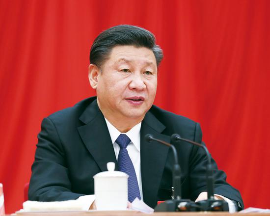 中國共產(chǎn)黨第十九屆中央委員會第三次全體會議，于2018年2月26日至28日在北京舉行。中央委員會總書記習近平作重要講話。 新華社記者 鞠鵬/攝